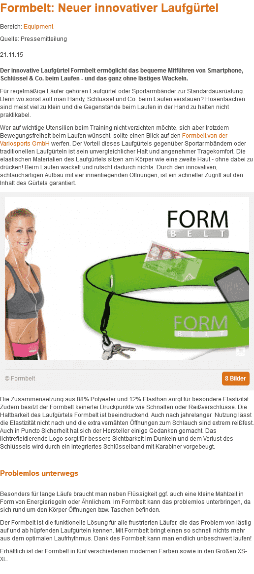 Formbelt Pressebericht Trailrunning