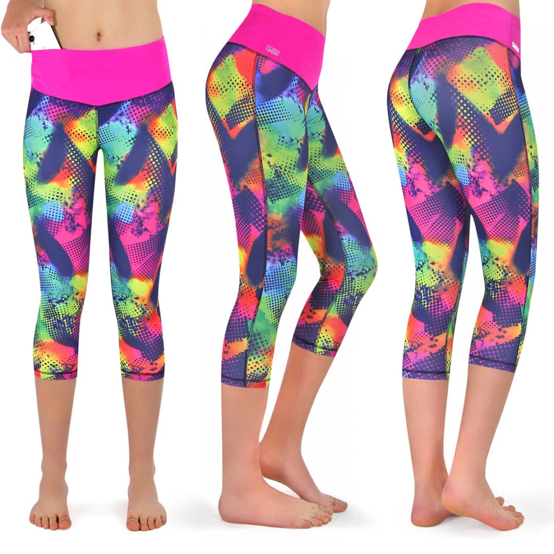 Laufhose Damen capri Leggings, Farbe: brazil