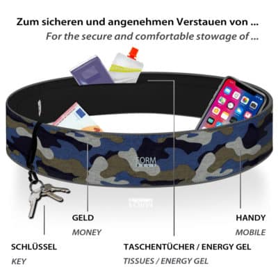 FORMBELT® Laufgürtel für Smartphones bis 6,8" - Farbe: Blue-camo