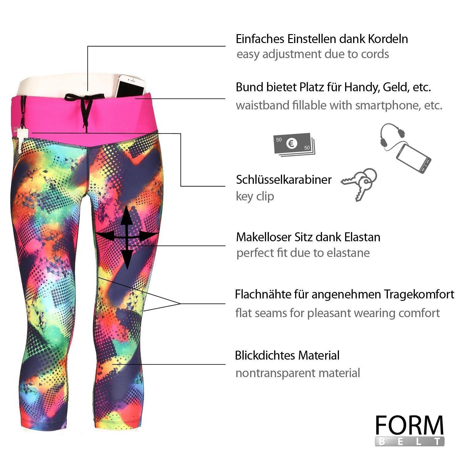 FORMBELT® Sport Leggings Damen 3/4 - Farbe: Brazil 2 FORMBELT® Sport Leggings Damen 3/4 - Farbe: Brazil – Bild 2