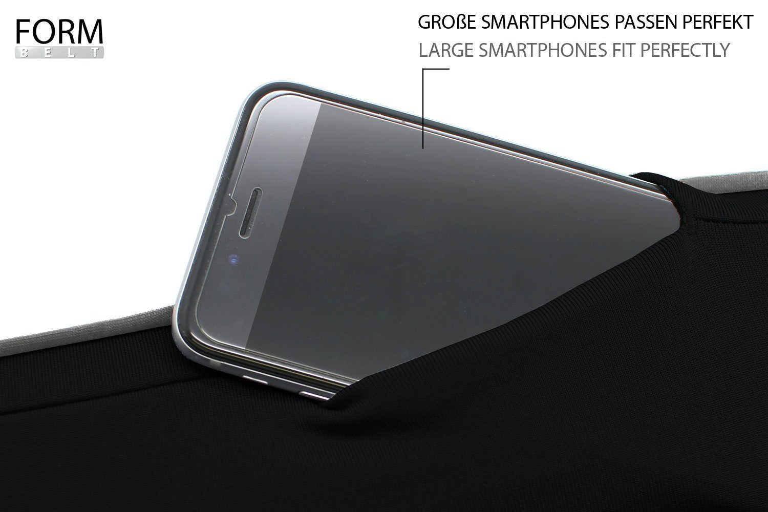 FORMBELT® Laufgürtel für Smartphones bis 6,8" - Farbe: Black-shadow 2 Laufguertel-Black-Shadow-03